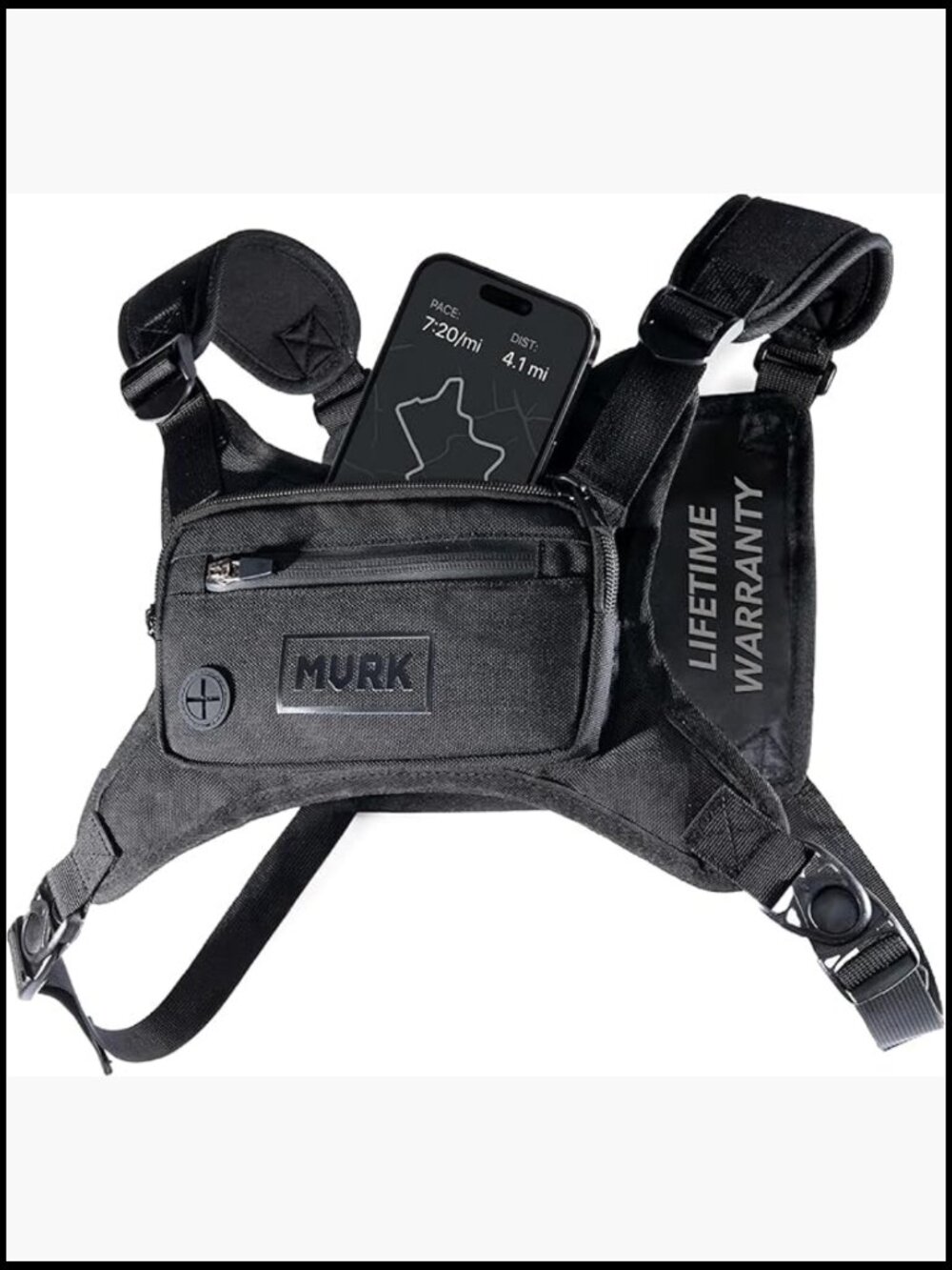 Water Resistant Cordura Nylon Running Vest Chest Pack with Reflective Detail